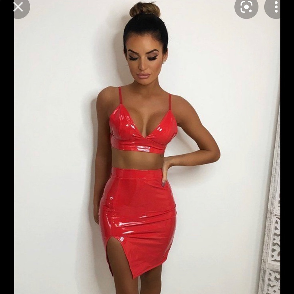 Red vinyl 2 piece set